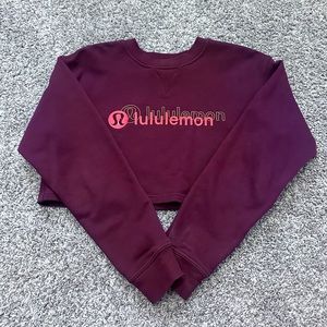 Lululemon Athletica All Yours Cropped Crew Sweatshirt Lunar New Year Cassis